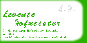 levente hofmeister business card